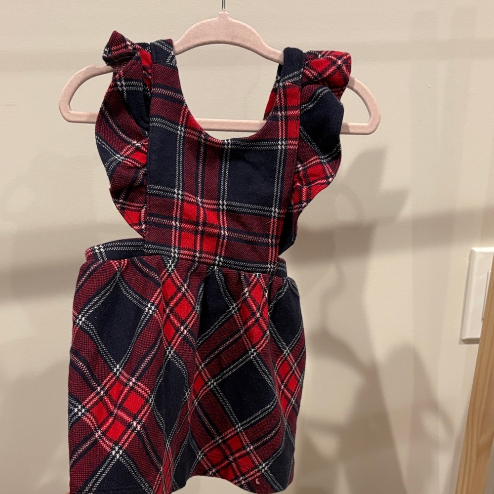 Janie and Jack Red and navy Plaid jumper